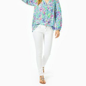 NWT Lilly Pulitzer 31" Worth Skinny Jean - Sateen in Resort White